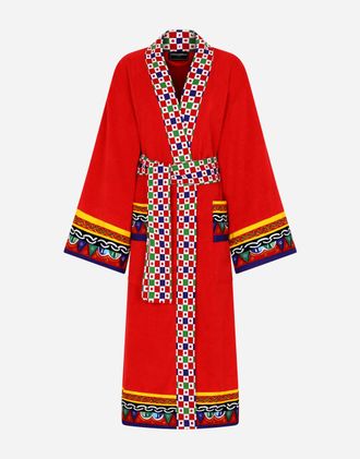 Dolce & Gabbana Cotton Terry Bathrobe - Belted Bathrobes Multicolor Xs