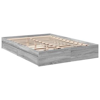 Berkfield Home Modern Bed Frame w/Drawers Frame Grey Sonoma 150x200 cm King Size