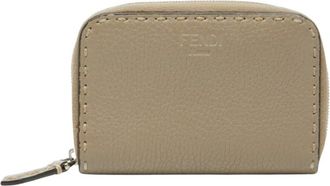 Fendi Grayish Leather Coin Purse/Coin Case (Pre-Owned)