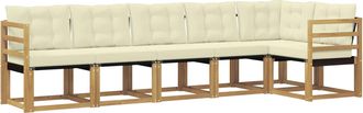 vidaXL Conjunto De Sof&aacute;s De Exterior 6 Uds. Blanco Y Crema Vidaxl