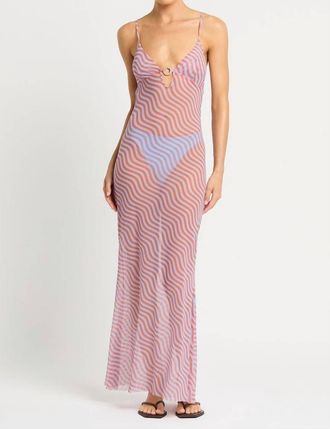 Bond-Eye Cindy Ring Maxi Dress In Sunbaked Stripe