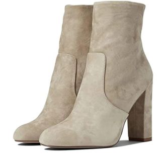 Steve Madden Womens Steve Madden Editor Boots Sand Suede Block Heel Bootie HTAT388