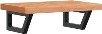 vidaXL Basin Shelf Wall Mounted Steel and Solid Wood Beech Vidaxl