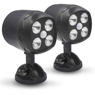 OEM Juego De 2 Focos Led Impermeables Con Detector De Movimiento Pir (4 Focos) Para Iluminaci&oacute;n De Seguridad Exterior