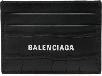 Balenciaga Cash logo-print card holder - men - Leather - One Size - Black