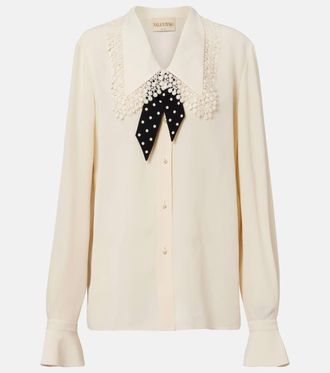 Valentino Ruffled silk crepe de chine blouse