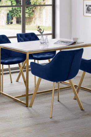 Julian Bowen Scala Rectangular 4-6 Seater Dining Table in Gold