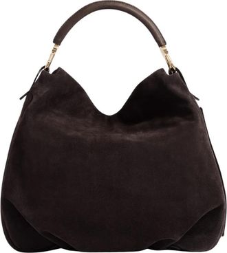 Borbonese Hobo Crosta Scamosciato - Dames - Schoudertassen - Bruin - ONE Size - Tassen