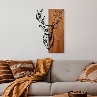 Dmora Cuadro Mosanire, Estructura Met&aacute;lica Marr&oacute;n, Madera Nobilitada, 33x58h Cm Negro