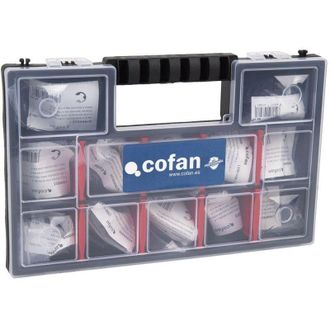 cofan Maletin Surtido 3300 Unds Din-6799, Gran Surtido De Anillos Raen Malet&iacute;n Con Lectura De Medidas Y Separadores Espec&iacute;ficos Con Las 10 Medidas Mas Usual