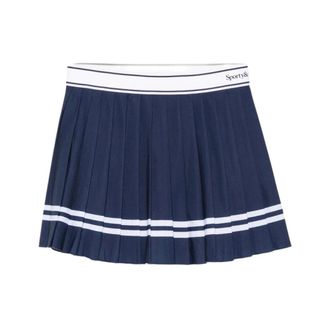 Sporty & Rich Signature Logo Court Skirt - Dames - Rokken - Blauw - Maat: XS Nylon