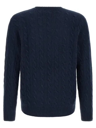 Polo Ralph Lauren Braided Wool-Cashmere Sweater - Navy