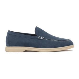 Kazar Blauwe instappers herenschoenen - Heren - Loafers - Blauw - 45 EU - Su&egrave;de - Schoenen