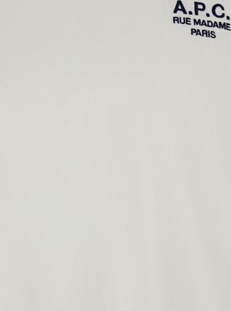 A.P.C. Womens T-Shirt With Embroidered Logo White Cotton Organic T-Shirts & Jerseys
