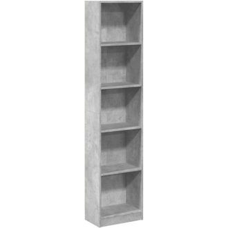 vidaXL Bookcase Concrete Grey 40x24x176 cm Engineered Wood Vidaxl