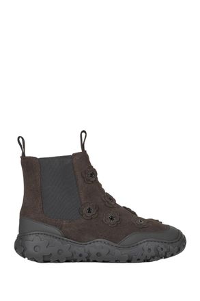 Cecilie Bahnsen Floral Appliqu&eacute; Suede Chelsea Boots With Rubber Sole