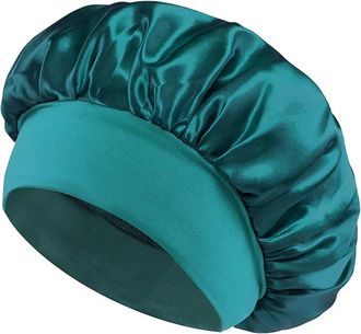 Generic Hair Bonnet for Sleeping, Wide Elastic Band Satin Bonnet Silk Bonnet Cap for Women Girls Satin Head Cover for Night Sleep Curly Hair Protection (UK, A