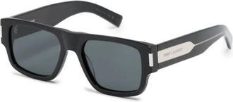 Saint Laurent Zonnebrillen - Heren - Zonnebrillen - Zwart - 55 MM - Nylon - Accessoires