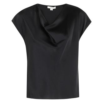 Vince Blouses, female, Black, Size: XS Silk Cowl-Neck Blouse