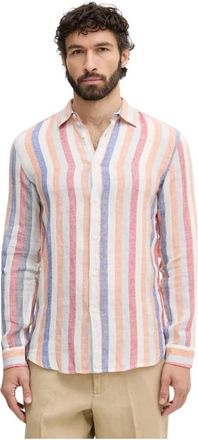 Benetton Camisa de Lino Puro - Shirts - Hombre - Multicolor - L