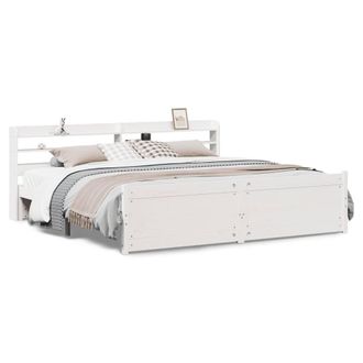 Berkfield Home Bed Frame with Headboard without Mattress White 180x200 cm Super King