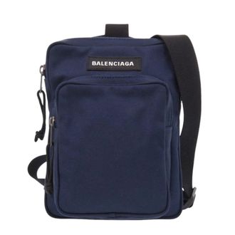 Balenciaga Black Navy Nylon Shoulder Bag Sling Bag (Pre-Owned)