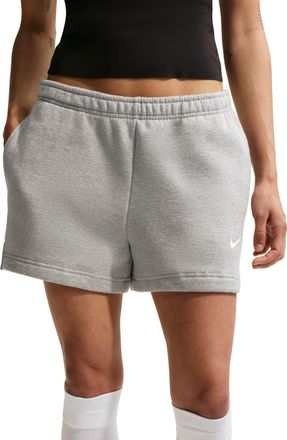 Nike (WMNS) Nike Studio Fleece Medium Mid-Rise Shorts Dark Grey Heather Sail IR8313-063