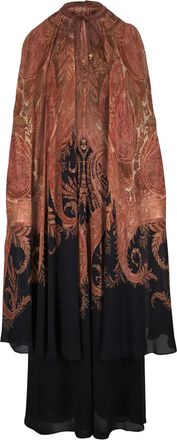 Zimmermann Abito midi con stampa paisley - Marrone