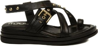 Mjus N14004 Sandaal - Dames - Sandalen - Zwart - 37 EU - Leer - Schoenen