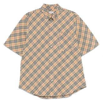 Burberry Overhemden, Heren, Bruin, L, Katoen, Geruit overhemd