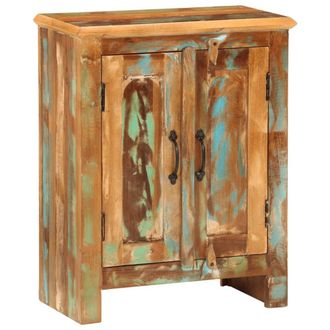 Berkfield Home Sideboard with 2 Doors 55x30x70 cm Solid Wood Reclaimed in Black | Size: 55 x 30 x 70 cm