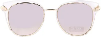 Guess Silver Cat Eye Ladies Sunglasses GF0343 28U 53