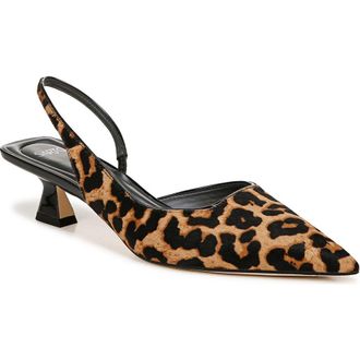Franco Sarto Devin Slingback Half DOrsay Pointed Toe Kitten Heel Pump in Brown at Nordstrom Rack, Size 8.5