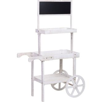 Wanderlust Deco Wanderlust Deco - Carro Expositor-estanter&iacute;a De Madera Con 3 Bandejas 85x42x102/145h Cm