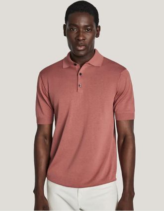 Jack Victor Mens Tupper Short Sleeve Polo Shirt In Coral
