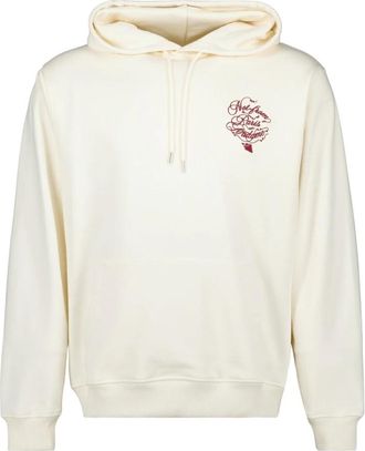 Dr&ocirc;le de Monsieur Vine Slogan Hoodie - Heren - Hoodies - Wit - XS - Katoen - Hoodies & sweatvesten