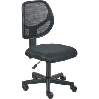 Beliani Beliani - Mesh Upholstered Armless Office Chair Full Swivel Seat Height Adjustment Black Joyful