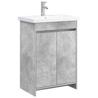 vidaXL Juego De Muebles De Ba&ntilde;o Gris Hormig&oacute;n 61 X 40 X 84,5 Cm Vidaxl