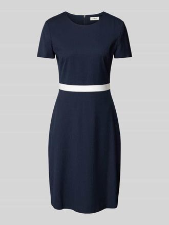 s.Oliver Black Label Tailliertes Etuikleid mit Kontrast-Detail aus Viskose-Mix in Marine, Gr&ouml;&szlig;e 34
