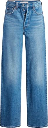 Levi's Ribcage Full Length Jeans - Dames - Regular Fit Jeans - Blauw - W25 L30 - Katoen - Jeans
