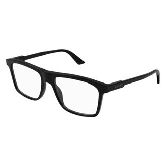 Gucci Glasses, unisex, Black, 53 MM, Squared Flat Top Optical Eyeglasses