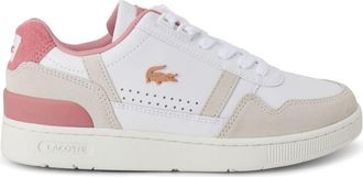 Lacoste logo-appliqu&eacute; panelled sneakers - women - Leather - 4 - White