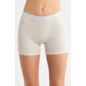 Re/Done Rib Boxer Shorts in Heather Beige/Grey at Nordstrom Rack, Size X-Small