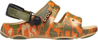 Crocs Mens Classic Slides - Shoes Orange/Green Size 10.0