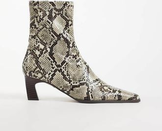 Asos Rudy stivaletti a calza con punta affusolata e tacco con stampa serpente-Multicolore