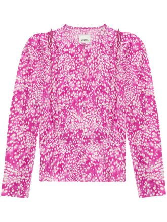 Isabel Marant Zarga blouse met abstracte print - Roze