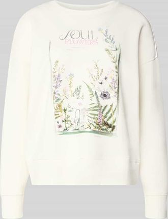 Christian Berg Boxy Fit Sweatshirt mit O-Neck und Blumen Print im 2er-Pack in Offwhite, Gr&ouml;&szlig;e XXL