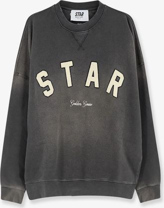 Golden Goose Felpa in cotone con logo frontale - GOLDEN GOOSE DELUXE BRAND - gender_Man