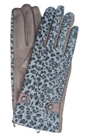 MARCUS ADLER Leopard Jersey Gloves in Camel at Nordstrom Rack