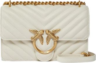 Pinko Mini Sheep Nappa Chevron Tas - Dames - Schoudertassen - Wit - ONE Size - Tassen